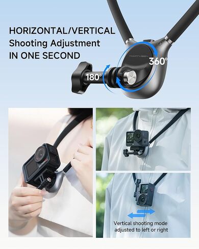 Chest Mount for GoPro - Invisible Magnetic Module & Dual-Stability Straps - Universal Hands-Free Chest Mount for Go Pro All Action Cameras & Neck Mount POV Scenarios in Kuwait