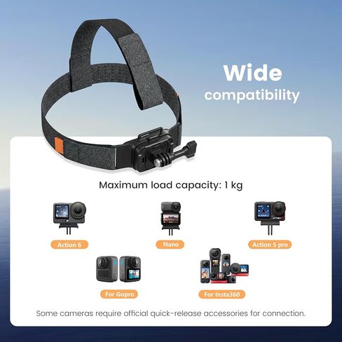 STARTRC PHOTO Magnetic Camera Head Mount for DJI, Quick Release Head Mount for DJI Action 6, Anti-Slip Stable Adjustable Head Strap for Osmo Action Cameras in Kuwait