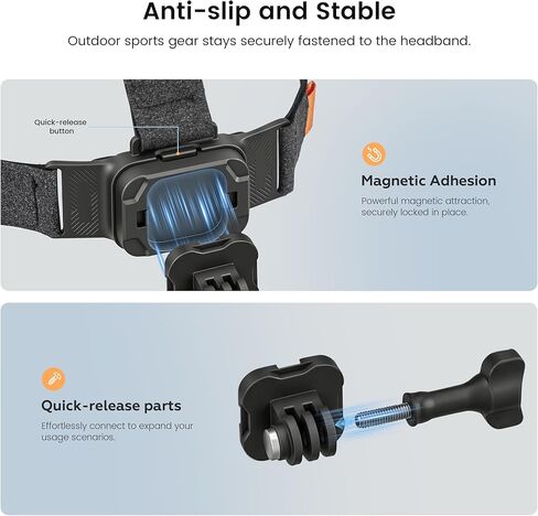 STARTRC PHOTO Magnetic Camera Head Mount for DJI, Quick Release Head Mount for DJI Action 6, Anti-Slip Stable Adjustable Head Strap for Osmo Action Cameras in Kuwait