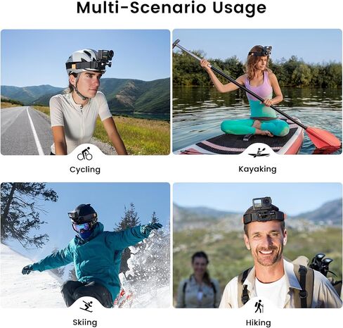STARTRC PHOTO Magnetic Camera Head Mount for DJI, Quick Release Head Mount for DJI Action 6, Anti-Slip Stable Adjustable Head Strap for Osmo Action Cameras in Kuwait
