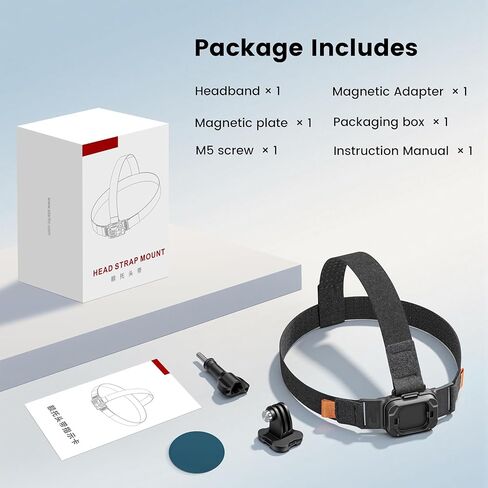 STARTRC PHOTO Magnetic Camera Head Mount for DJI, Quick Release Head Mount for DJI Action 6, Anti-Slip Stable Adjustable Head Strap for Osmo Action Cameras in Kuwait