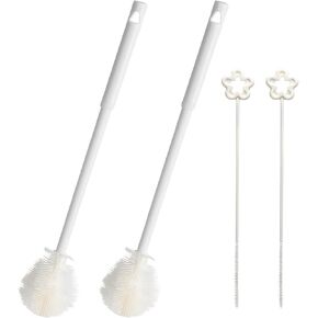 2 Pieces Flexible Silicone Bottle Brush with Long Handle, Long Handle Water Bottle Brush Cleaner, for Narrow Neck Bottles, Water Bottles, Baby Bottles, Flasks in Saudi Arabia