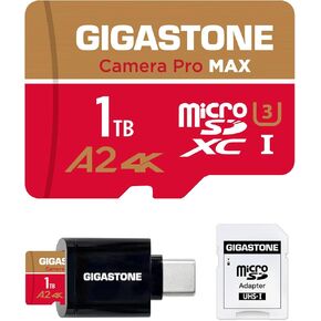 [استعادة بيانات مجانية لمدة 5 سنوات] بطاقة ذاكرة Micro SD سعة 512 جيجابايت من Gigastone، 4K Game Pro، بطاقة ذاكرة A2 V60 MicroSDXC لـ Gopro، كاميرات الحركة، فيديو 4K UHD، حتى 160/100 ميجابايت/ثانية، UHS-I U3 C10 مع محول in Kuwait