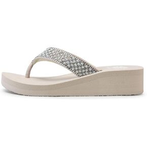 Yellow Box Women's Sencha Wedge Sandal, Round Toe, 2 Inch Heel, 0.75 Inch Platform, Comfortable Flip-Flop in Kuwait