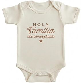 مطرزة Hola Familia Nos Vemos Pronto، إعلان الحمل باللغة الإسبانية، هدية العمة والأجداد، هدية لحديثي الولادة، E3 in Kuwait