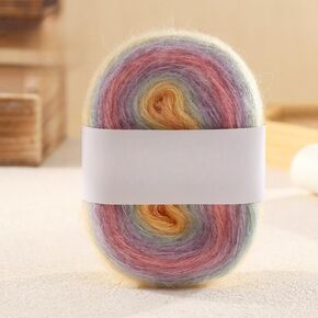Hand-Dyed Silk Mohair Yarn, Blended Yarn for Knitting and Crochet, Soft Wool Blend for Scarves, Shawls, and Garments (Purple) in Saudi Arabia