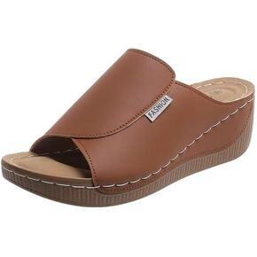 Women's Comfortable Wedge Slide Sandals Lightweight Breathable Platform Shoes with Soft Sole for Summer in Kuwait