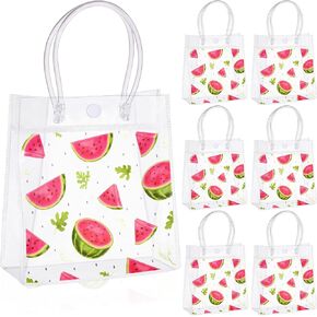 Kolldenn 24 PCS Pathermelon Party Acags Plastic Clear Watermelon Facs with Willles PVC Goodie Shopping Handbags for Summer Birthday Birth in Kuwait