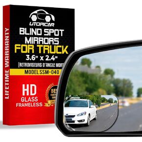 Blind Spot Car Mirrors: Semi Oval Convex Rear View/Side Car Mirror |Automotive Exterior Accessories | Blindspot Stick On Mirror For Car By Utopicar (2pack) in Kuwait