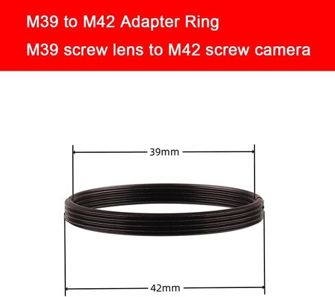 حلقة M39-M42 متوافقة مع عدسة Leica L39 M39 إلى حلقة محول الكاميرا M42، ملحقات عدسة مكبرة من الألومنيوم ممتازة ADQQUI (عبوة من قطعتين) in Kuwait