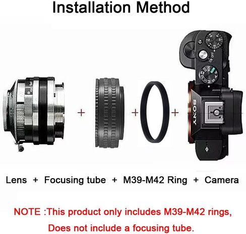 حلقة M39-M42 متوافقة مع عدسة Leica L39 M39 إلى حلقة محول الكاميرا M42، ملحقات عدسة مكبرة من الألومنيوم ممتازة ADQQUI (عبوة من قطعتين) in Kuwait