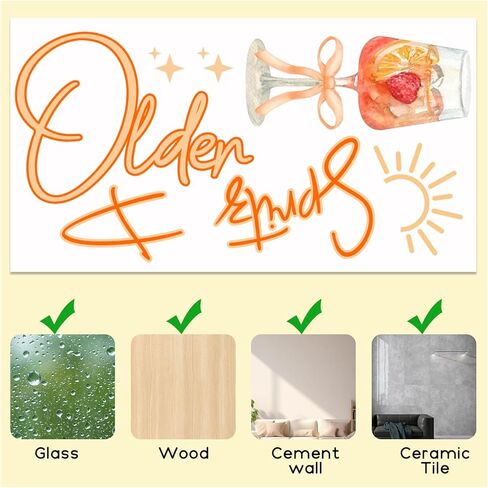 ملصق LANKBACK A Spritz Older - ديكورات حفلات أعياد الميلاد برائحة الليمون لخلفية قوس البالون - ديكورات حفلات أعياد الميلاد لحفلات الكوكتيل من LANKBACK باللون البرتقالي in Kuwait