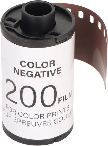 35mm Color Film ISO 200, 135 Film Roll with High Saturation and Contrast for Vintage Style Photography, 8 Exposures with Storage Box for Low Light Portraits and Fast Action Shots in Kuwait