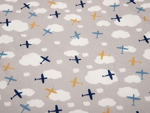 Lila & Jack Reversible Mink and Sherpa Baby Blanket, Newborn - Toddler Blanket 30 X 40 Inches (Airplane) in Kuwait