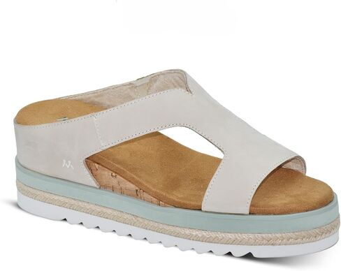 mykos Women's Ismina Leather Slip-On 2.5" Wedge Travel Sandal - Comfortable, Stylish Wedge Sandal for Travel, Walking and Everyday Adventures in Kuwait