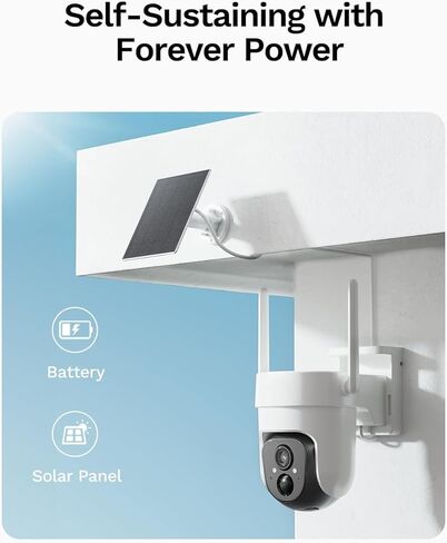 كاميرا مراقبة خلوية LongPlus Solar 4G LTE لاسلكية، كاميرا أمان 2K بدون WiFi، كاميرا خارجية تعمل بالبطارية الشمسية لاسلكية، عرض 360 درجة، اكتشاف الذكاء الاصطناعي الذكي، رؤية ليلية ملونة (أبيض-2K) in Kuwait