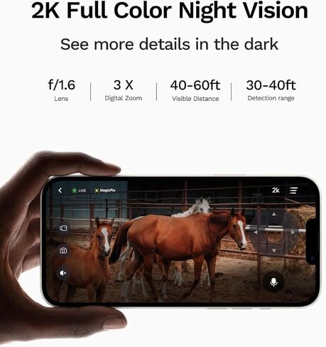 كاميرا مراقبة خلوية LongPlus Solar 4G LTE لاسلكية، كاميرا أمان 2K بدون WiFi، كاميرا خارجية تعمل بالبطارية الشمسية لاسلكية، عرض 360 درجة، اكتشاف الذكاء الاصطناعي الذكي، رؤية ليلية ملونة (أبيض-2K) in Kuwait