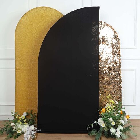 Efavormart Set of 4 Terracotta Spandex Half Moon Arch Covers, Custom Fit Chiara Backdrop Slipcovers 2.5ft-7ft for Earthy Boho Weddings and Desert Events in Kuwait