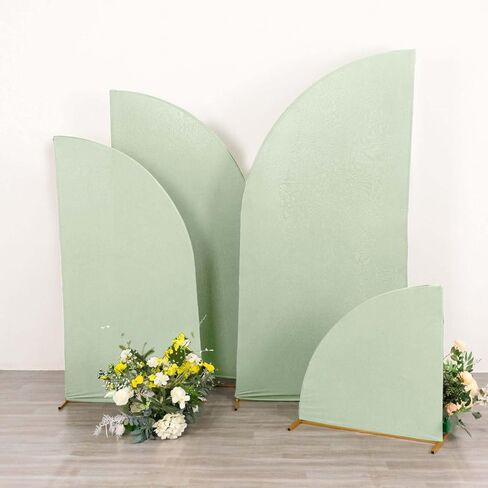 Efavormart Set of 4 Terracotta Spandex Half Moon Arch Covers, Custom Fit Chiara Backdrop Slipcovers 2.5ft-7ft for Earthy Boho Weddings and Desert Events in Kuwait