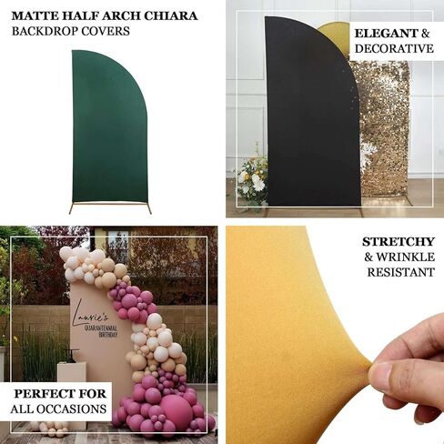 Efavormart Set of 4 Terracotta Spandex Half Moon Arch Covers, Custom Fit Chiara Backdrop Slipcovers 2.5ft-7ft for Earthy Boho Weddings and Desert Events in Kuwait