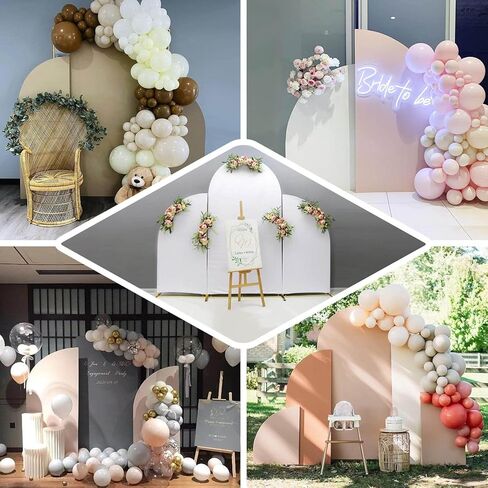 Efavormart Set of 4 Terracotta Spandex Half Moon Arch Covers, Custom Fit Chiara Backdrop Slipcovers 2.5ft-7ft for Earthy Boho Weddings and Desert Events in Kuwait