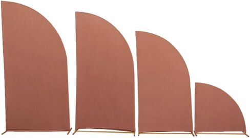 Efavormart Set of 4 Terracotta Spandex Half Moon Arch Covers, Custom Fit Chiara Backdrop Slipcovers 2.5ft-7ft for Earthy Boho Weddings and Desert Events in Kuwait