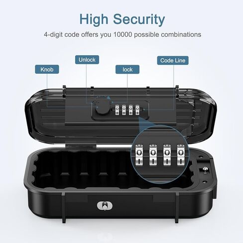 Portable Safe Box, Travel Safe Box for Beach, Combination Safe Anti-Theft Lock Box, Waterproof Mini Security Case with Removable Wire Rope Security Box for Office,Hotel,Cars in Saudi Arabia