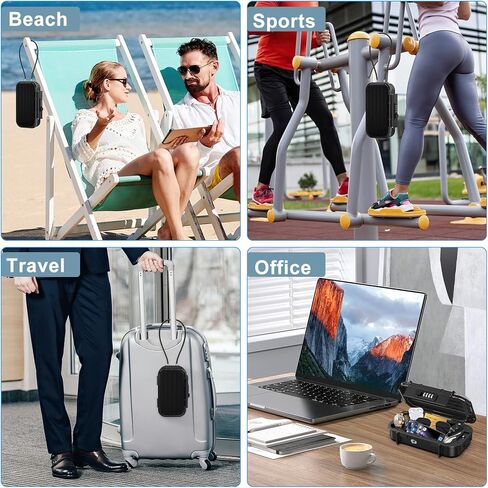 Portable Safe Box, Travel Safe Box for Beach, Combination Safe Anti-Theft Lock Box, Waterproof Mini Security Case with Removable Wire Rope Security Box for Office,Hotel,Cars in Saudi Arabia