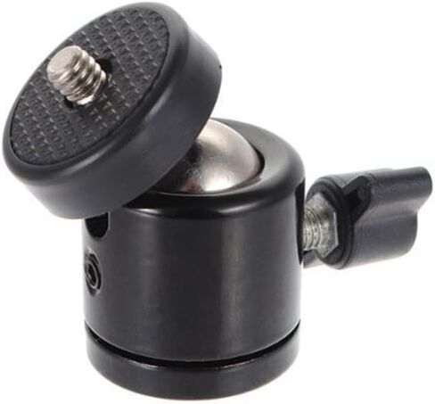 Aluminum Alloy for MINI Swivel Ball Head for DSLR Cameras and Hero, 360 Degree Tripod Mount Adapter with Quick Lock Knob, Lightweight Portable Bracket for Projector Light, Black, 2 Pack in Kuwait