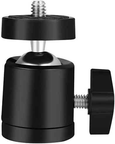 Aluminum Alloy for MINI Swivel Ball Head for DSLR Cameras and Hero, 360 Degree Tripod Mount Adapter with Quick Lock Knob, Lightweight Portable Bracket for Projector Light, Black, 2 Pack in Kuwait