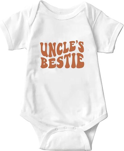 Uncle Bestie Baby Bodysuit Newborn Funny Clothes Letter Print Outfits Short Sleeve Cotton Infant Romper in Kuwait
