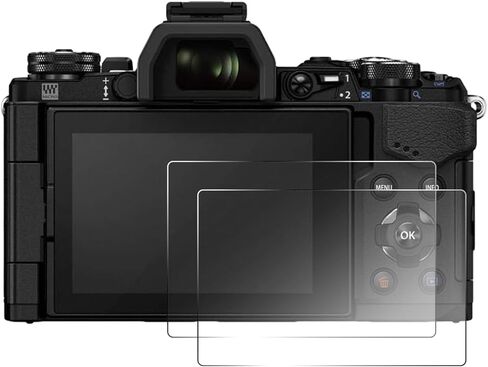 قطعتان من واقي الشاشة متوافق مع هاتف Olympus E-M5 E-P3، طبقة من الزجاج المقوى الشفاف بدرجة 9H، ملحقات الكاميرا الرقمية، طباعة مضادة للخدش ومضادة للأصابع in Kuwait