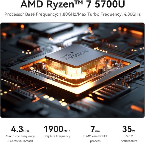 كمبيوتر صغير Beelink SER5، معالج AMD Ryzen 7 5800H، كمبيوتر صغير مع ذاكرة الوصول العشوائي DDR4 سعة 16 جيجا بايت/500 جيجا بايت M.2 NVMe 2280 SSD، 4K FPS/شاشة عرض ثلاثية الشاشات/WiFi 6/BT5.2/دعم التشغيل التلقائي in Kuwait
