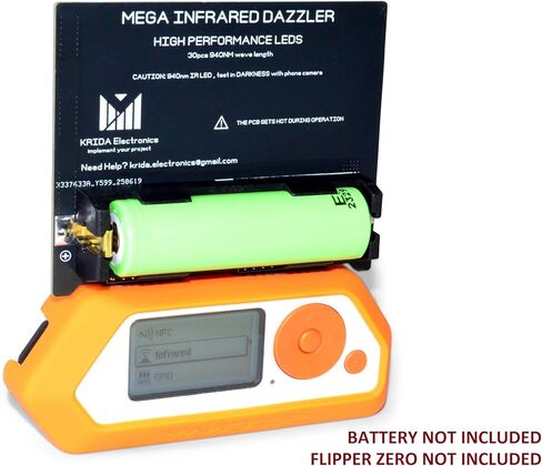 Flipper Zero Infrared Blaster Dazzler MEGA، أداء عالي 940nm 30x IR LEDs، وحدة لـ Flipper Zero، MEGA Power 90 Watt، بدون بطارية، إصدار محدود in Kuwait
