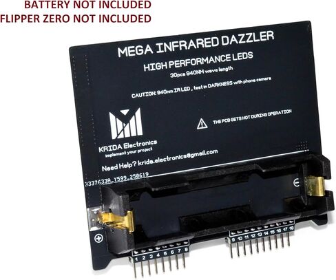 Flipper Zero Infrared Blaster Dazzler MEGA، أداء عالي 940nm 30x IR LEDs، وحدة لـ Flipper Zero، MEGA Power 90 Watt، بدون بطارية، إصدار محدود in Kuwait