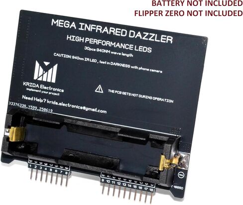 Flipper Zero Infrared Blaster Dazzler MEGA، أداء عالي 940nm 30x IR LEDs، وحدة لـ Flipper Zero، MEGA Power 90 Watt، بدون بطارية، إصدار محدود in Kuwait