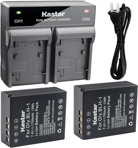 Kastar 2X بطارية + شاحن مزدوج سريع لأوليمبوس BLH-1 BLH-01 PS-BLH1 BLH1 بطارية وأوليمبوس OM-D E-M1 مارك II كاميرا رقمية in Kuwait