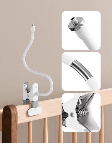 مشبك تثبيت مرن على شكل رقبة معقوفة لكاميرا Ring Stick Up Cam (الجيل الثالث)، كاميرا خارجية بالإضافة إلى بطارية Stick Up Cam Pro، دعامة مشبك بدون مثقاب مع تعديل 360 درجة، حامل كاميرا عالمي 1/4 بوصة - أبيض، عبوتان in Kuwait