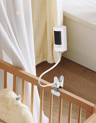 مشبك تثبيت مرن على شكل رقبة معقوفة لكاميرا Ring Stick Up Cam (الجيل الثالث)، كاميرا خارجية بالإضافة إلى بطارية Stick Up Cam Pro، دعامة مشبك بدون مثقاب مع تعديل 360 درجة، حامل كاميرا عالمي 1/4 بوصة - أبيض، عبوتان in Kuwait