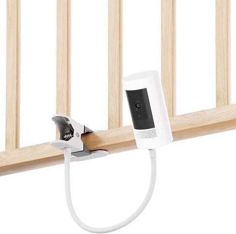 مشبك تثبيت مرن على شكل رقبة معقوفة لكاميرا Ring Stick Up Cam (الجيل الثالث)، كاميرا خارجية بالإضافة إلى بطارية Stick Up Cam Pro، دعامة مشبك بدون مثقاب مع تعديل 360 درجة، حامل كاميرا عالمي 1/4 بوصة - أبيض، عبوتان in Kuwait