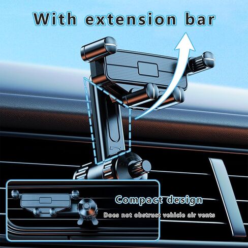 Phone Holders for Your Car for Audi SQ6 e-tron/SQ8 e-tron/RS e-tron 2024-2025, 360° Adjustable Compact Handy Air Vent Phone Mount One Hand Operation Easy Removal in Kuwait