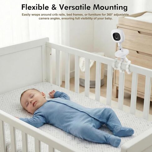 حامل ثلاثي القوائم مرن لمراقبة الأطفال متوافق مع Infant Optics DXR-8 Pro، Nanit Pro، Owlet، Eufy، HelloBaby، Motorola، Vtimes، Arenti، VTech، Babysense وغيرها من كاميرات الأطفال مع فتحة لولبية 1/4 in Kuwait
