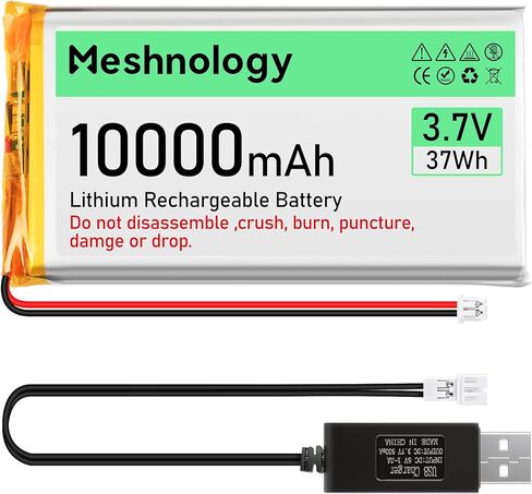 3.7V 10000mah Li بطارية مع كابل شاحن USB 1163115 1S Lipo بطارية مع شريط حماية شريط مطاطي معزول وسدادات Micro PH2.0 ل Arduino ESP32 لوحة Drone RC Car (1pack) in Kuwait