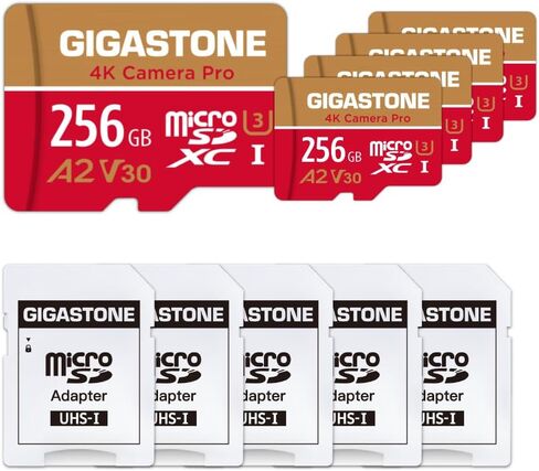 [استعادة بيانات مجانية لمدة 5 سنوات] بطاقة ذاكرة Micro SD سعة 128 جيجابايت من Gigastone، كاميرا 4K Pro، بطاقة ذاكرة A2 V60 MicroSDXC لـ Gopro، كاميرات الحركة، فيديو 4K UHD، حتى 120/80 ميجابايت/ثانية، UHS-I U3 C10 مع محول in Saudi Arabia