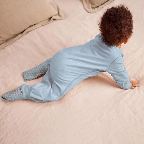 Love to Dream, Baby Sleep Suit Long Sleeve, 1.0 TOG Cotton, Super soft, stretchy, comfy, and smooth to touch (Twinkle Powder Blue, 6-12 months) in Kuwait