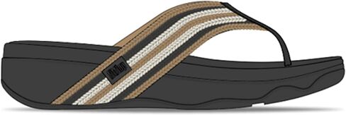صنادل FitFlop Surfa شريطية بشريط عند أصابع القدم، اللون: مزيج أسود، المقاس: 7 (A6C-231-050) in Kuwait