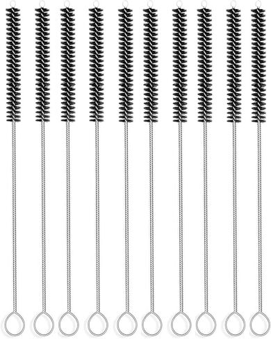 Long Straw Brush, Nylon Pipe Tube Cleaner 10-ihch X 2/5-inch Set of 10 (Green) in Kuwait