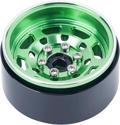 DJX RC Wheels 4pcs 1.9 بوصة Beadlock RC Rims المحور لمجموعة 1:10 RC Crawler Car Axial SCX10 II 90046 SCX10 III TRX4 D90 12mm hex upgrade accessisory (Green) in Kuwait