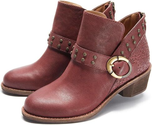 حذاء HÄLSA MELANIA ANKLE BOOTIE للسيدات - حذاء جلدي مريح لتقويم العظام للنساء، حذاء عصري داعم بكعب منخفض وسحاب، حذاء مشي كاجوال وأنيق لراحة طوال اليوم in Kuwait
