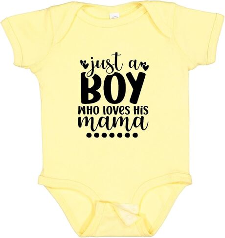 inktastic Just a Boy Who Loves His Mama Baby Bodysuit in Kuwait